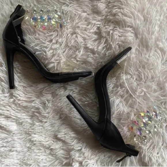 Suzzy Black jewel heels sandals, Size 5.5 - Picture 11 of 12